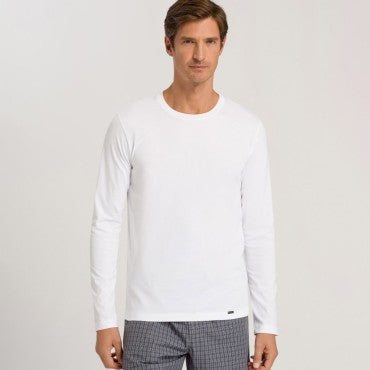 Hanro Living Shirts HERRE-T-Shirt langt ærme white Hvid 1