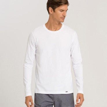 Hanro Living Shirts HERRE-T-Shirt langt ærme white Hvid 3