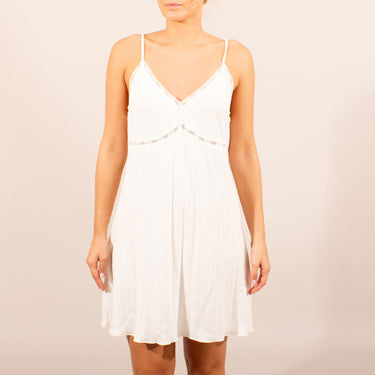Ajoure sleeveless nightgown with lace
