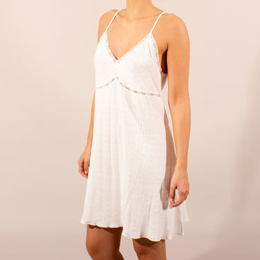 Ajoure sleeveless nightgown with lace