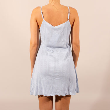 Ajoure sleeveless nightgown with lace aqua