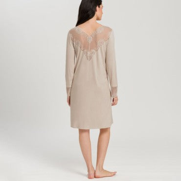 Hanro Lovis natkjole langt ærme 100 cm pumice Beige 2