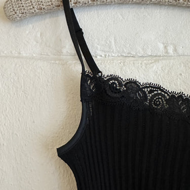 Lana Seta spaghetti top uld/silke med Pizzo blonde