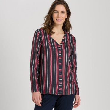 Hanro Sleep & Lounge pyjamasskjorte marsala stripe Multi 1