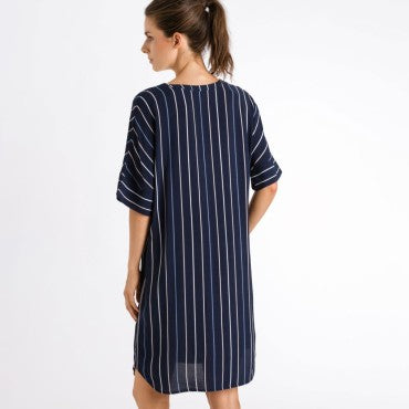 Hanro Favourites natkjole langt ærme loungy stripe 2