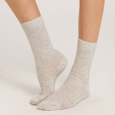 Hanro Hanro Socks uld/cashmere grey melange Grå 1