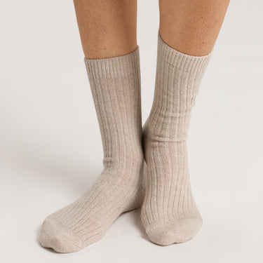 Hanro Hanro Socks uld/cashmere desert beige Beige 1