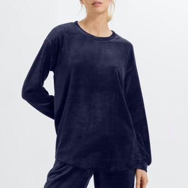 Hanro Favourites T-shirt langt ærme intense blue Blå 1