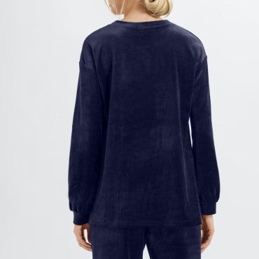 Hanro Favourites T-shirt langt ærme intense blue Blå 2