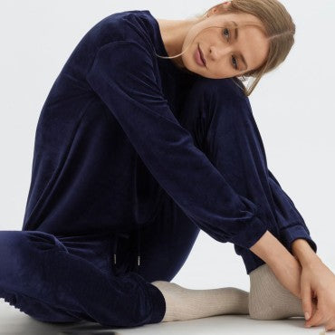 Hanro Favourites T-shirt langt ærme intense blue Blå 3