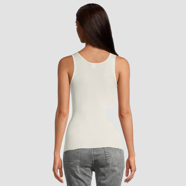 Organzino silke rib tank top satin kant