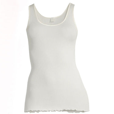 Organzino silke rib tank top satin kant