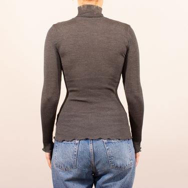Costina rib silk T-Shirt turtleneck
