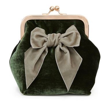 Velvet Clutch Green/light green