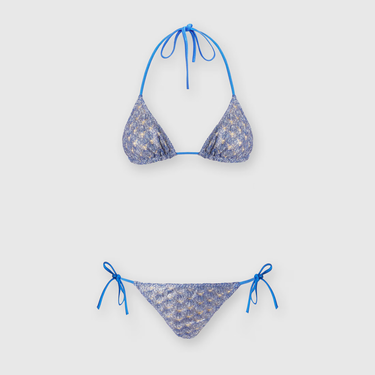 Bikinisæt Lace effect blå -